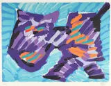 Walking Cat by Karel Appel, lithograph in colors on Arches paper, offered Apr 2024