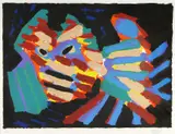 Fighting Cat by Karel Appel, lithograph in colors on Arches paper, offered Apr 2024
