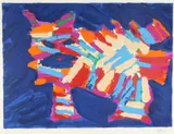 Blue Cat by Karel Appel, lithograph in colors on Arches paper, offered Apr 2024