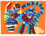 Sunshine Cat by Karel Appel, lithograph in colors on Arches paper, offered Apr 2024
