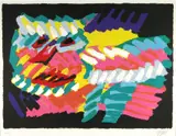 Pink Cat by Karel Appel, lithograph in colors on Arches paper, offered Apr 2024