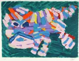 Stalking Cat by Karel Appel, lithograph in colors on Arches paper, offered Apr 2024