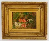 George Clare, Floral Still-Life, oil on board