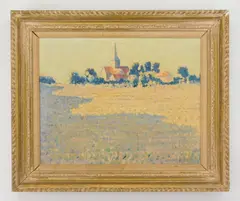 Norman Lloyd, Landscape with Farm, oil on canvas