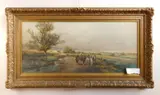 Figure and Horses on a Country Road by Frank F. English, watercolor on paper, offered Mar 2024