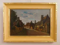 Francois B. de Blois, Street Scene, oil on canvas