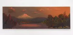 Mt. Hood, Sunset by Eliza Barchus, oil on canvas (relined), offered Mar 2024