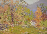 Kate A. Williams, Berkshires- October, oil on board