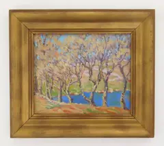 Kate A. Williams, Landscape with Trees near Water, oil on canvas