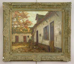 Roy Brown, Autumn Scene with Buildings, oil on canvas