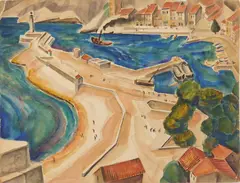 Bertram Hartman, Cassis, watercolor on paper, 1924
