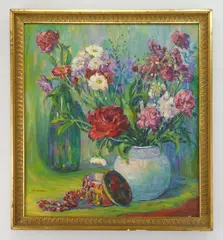 Nan Sheets, Floral Still-Life, oil on canvas