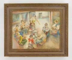 John Barber, Women Working, oil on canvas