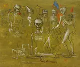 USSR Loves you All- As You Are / The Pope Loves More Children / (Etheopia) Africa Hates U.S.A.- We Like Your Money and Food by Albert Pels, oil on canvas, offered Mar 2024