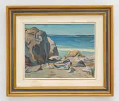 Jack Beder, Coastal Scene, oil on board