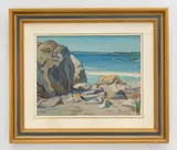 Jack Beder, Coastal Scene, oil on board