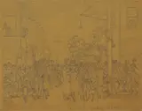 Clyde Singer, Sketch for Homecoming, graphite on paper, 1939