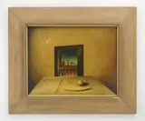 Anthony Vaiksnoras, Still-Life of Egg and Green Onion, oil on panel, 1940