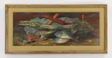 Paul Riba, Driftwood and Fish, oil on panel