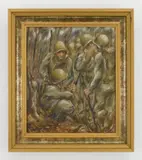 W. LeRoy Flint, War Scene, oil on board, 1945