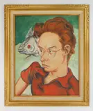 W. LeRoy Flint, Self-Portrait, oil on board