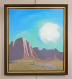 W. LeRoy Flint, Western Landscape, oil on canvas