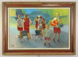 John Poti, Spectators at Cleveland Air Show, oil on board