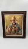 Untitled by G. Romano, oil painting – elderly man with jug, offered Jul 2026