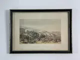 William Simpson, The piece is titled "The Second Charge of the Guards" and is a historical, lithograph depicting a battle scene, from the Crimean War (1853–1856). The title