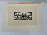 Untitled by Leopoldo Harosteguy, linocut print, 'hafen 1977', offered Jul 2026
