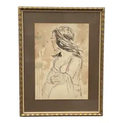 Elaine de Kooning, Medium:, Mixed media painting on paper. Style: Figurative Expressionism Dimensions: H:26i