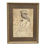 Medium: by Elaine de Kooning, Mixed media painting on paper. Style: Figurative Expressionism Dimensions: H:26i, offered Jul 2026