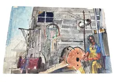 Untitled by Donald Pierce, [Insert Medium, e.g., Casein on Masonite / Oil on Paper], offered Jul 2026