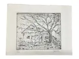 Untitled (Rustic Homestead) by Zavel Stein, 1967, Original Etching on Paper, offered Jul 2026