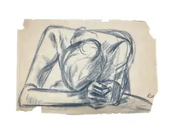 Anton Refregier, Untitled, Charcoal on tan paper