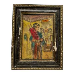 Untitled by Sarinson, Mixed media on lucite/resin panel Subject: Judaica / Bar Mitzvah, offered Jul 2026