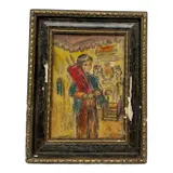Untitled by Sarinson, Mixed media on lucite/resin panel Subject: Judaica / Bar Mitzvah, offered Jul 2026