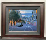 Description: depicting a San Francisco street scene with cable cars, signed A. Butirskiy. Framed. Dimensions: H:25in W:29in. Medium: by San Francisco by Alexei Butirskiy, oil on canvas, offered Jul 2026