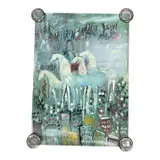 Purvis Young, This captivating, mixed media painting by renowned Miami outsider artist Purvis Young (1943–2010)