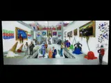 "Melting Museum" by Marc Rudinsky, Mixed Media on Acrylic Subject: Pop Culture Montage / Surrealist Interior Signature: Hand-signed by the artist in the lo, offered Jul 2026
