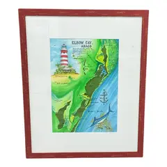 Untitled by William (Bill) Johnson., Original hand-colored watercolor. Visual Elements: Elbow Reef Lighthouse: A prominent feature on the left, depicted with, offered Jul 2026