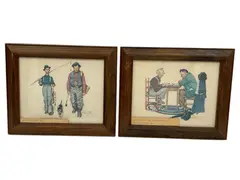 Untitled by Norman Rockwell, Lithographic calendar prints Framing: Matching wood frames, offered Jul 2026
