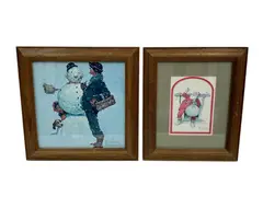 Norman Rockwell, Untitled, Lithographic prints Framing: Matching wood frames