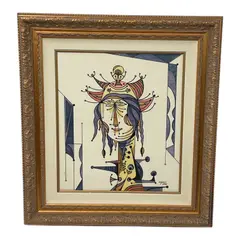 José Mijares, Artist: Jose Mijares (Cuban, 1921-2004) Title: Untitled Size: S:21.75 x 18.75 Inches (32.5 x 30 inches Framed) Medium:, mixed media on paper (ink and watercolor or gouache)