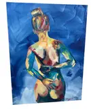 This original oil painting on canvas depicts a nude female figure from behind by "Nude Female" by Kate Saville, Oil on Canvas, offered Jun 2026