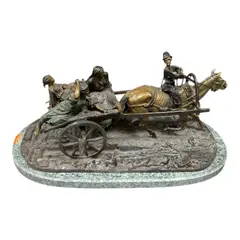 Evgeni Alexandrovich Lanceray, Description: A large-scale 20th-century patinated, bronze sculpture after the original model by Evgeni Alexandrovich Lanceray. The