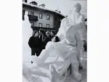 Sculture di ghiaccio 1982 by Mario De Biasi, 1923, vintage gelatin silver print on resin coated paper, offered Jun 2017