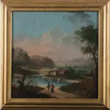 Paolo Anesi, Paesaggio fluviale con viandanti