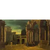 Francesco Battaglioli, Coppia di Capricci, oil on canvas