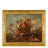 Coppia di nature morte di fiori by Maestro dei fiori guardeschi, oil on canvas, offered Jun 2020